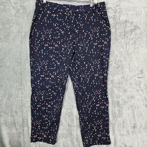 Talbots signature ankle pants sz 10 blue red beige cotton blend